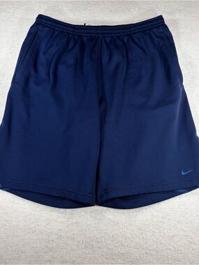 Nike Fit Dry Navy Blue Mesh Athletic Basketball Shorts Men’s Size L